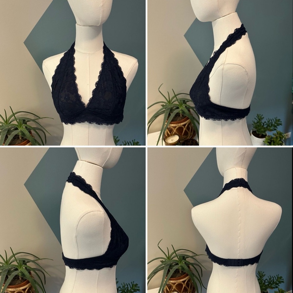 Free People Lace Bralette Set — Teal Racerback + Navy Halter | S + M - Picture 6 of 8